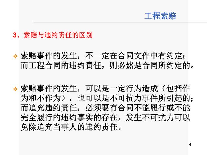 关于违约责任与工程索赔的正确说法及区别解析