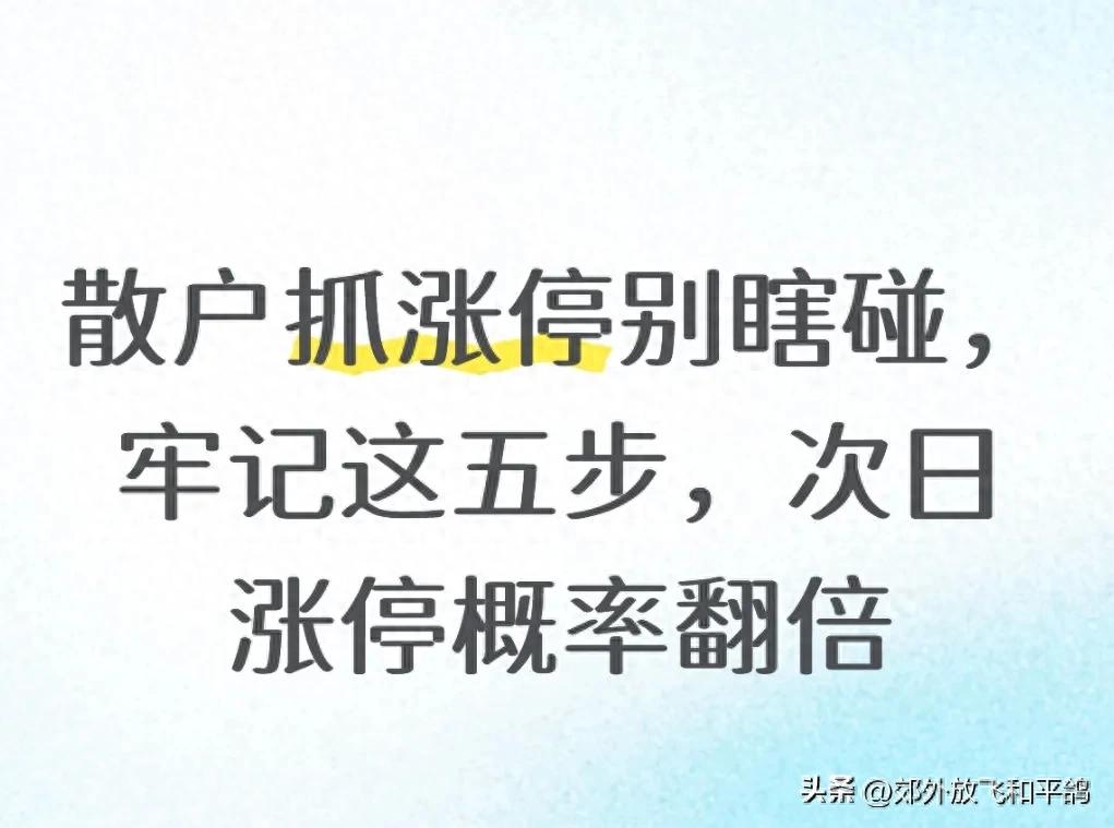 涨停敢死队秘籍：五步选出次日暴涨股